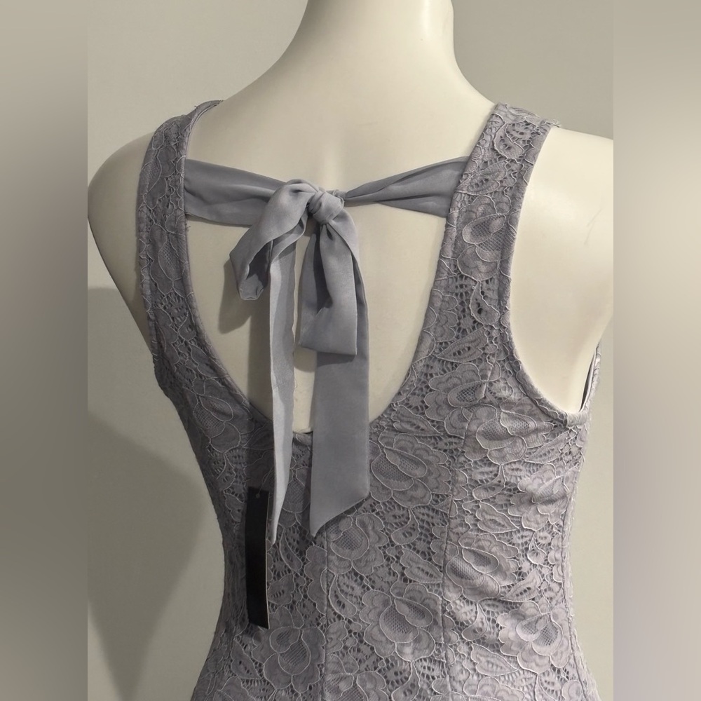 Speechless Sleeveless Lace Mini Dress - Soft Gray Pockets - Picture 4 of 10